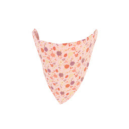 Coastal Accent Metallic 7in by 10in Over the Collar Dog Bandana, Delicate Pink Flowers