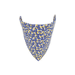 Coastal Accent Metallic 7in by 10in Over the Collar Dog Bandana, Classic Blue Diamonds