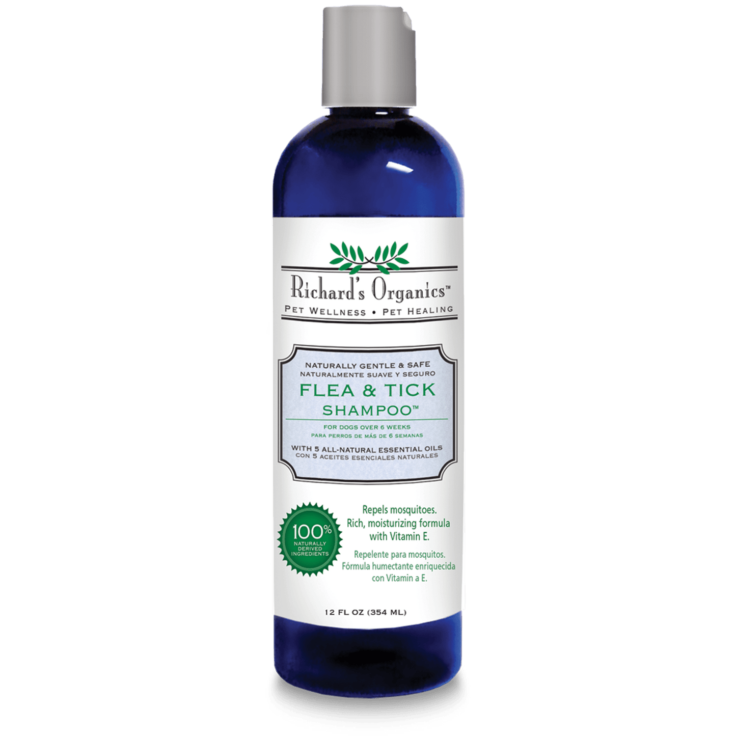 Richard s Organics Flea and Tick Shampoo for Dogs 12 oz