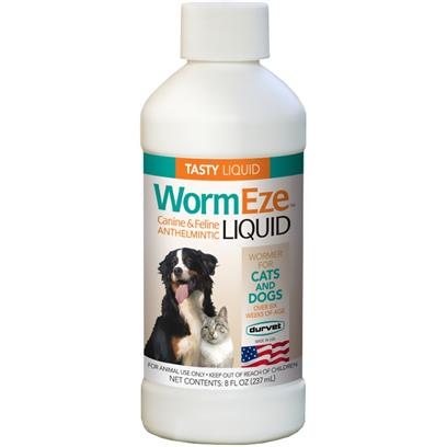 Durvet Wormeze Liquid Canine Andamp Feline Antihelmintic 8 Oz