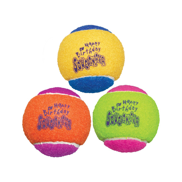 KONG Airdog Squeaker Birthday Ball Dog Toys  Multi-colored  Medium