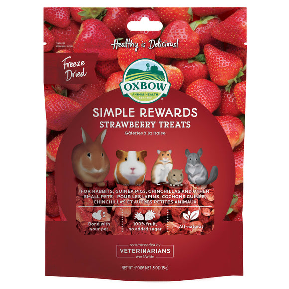 Oxbow Simple Rewards Strawberry Treats for Small Animals  0.5 oz.