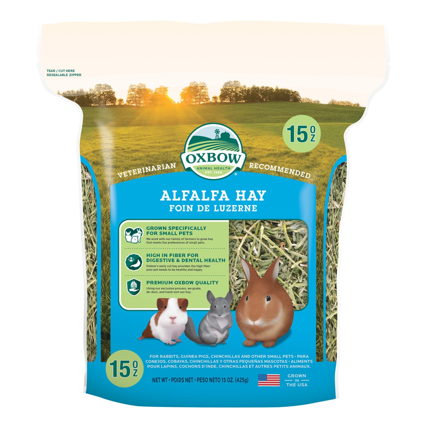 Oxbow Alfalfa Hay Dry Small Animal Food 15 oz.