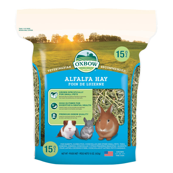 Oxbow Alfalfa Hay Dry Small Animal Food  15 oz.