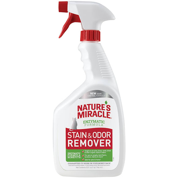 Nature’s Miracle Cat Stain and Odor Remover With New Odor Control Formula 32 Ounce Spray (B072FW1RPV)