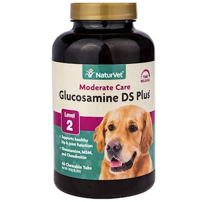 NaturVet Joint Care Supplement For Dogs, Glucosamine DS Plus Level 2, 120 Time Released Chewable Tablets