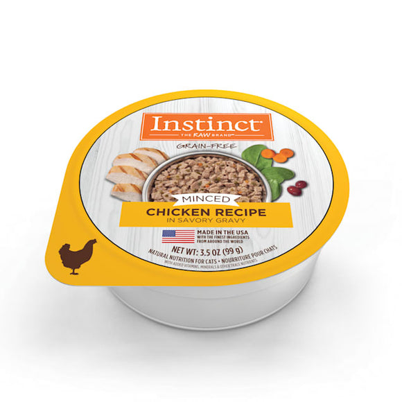 Instinct Grain Free Minced Recipe Natural Wet Cat Food Cups 3.5 oz Cup