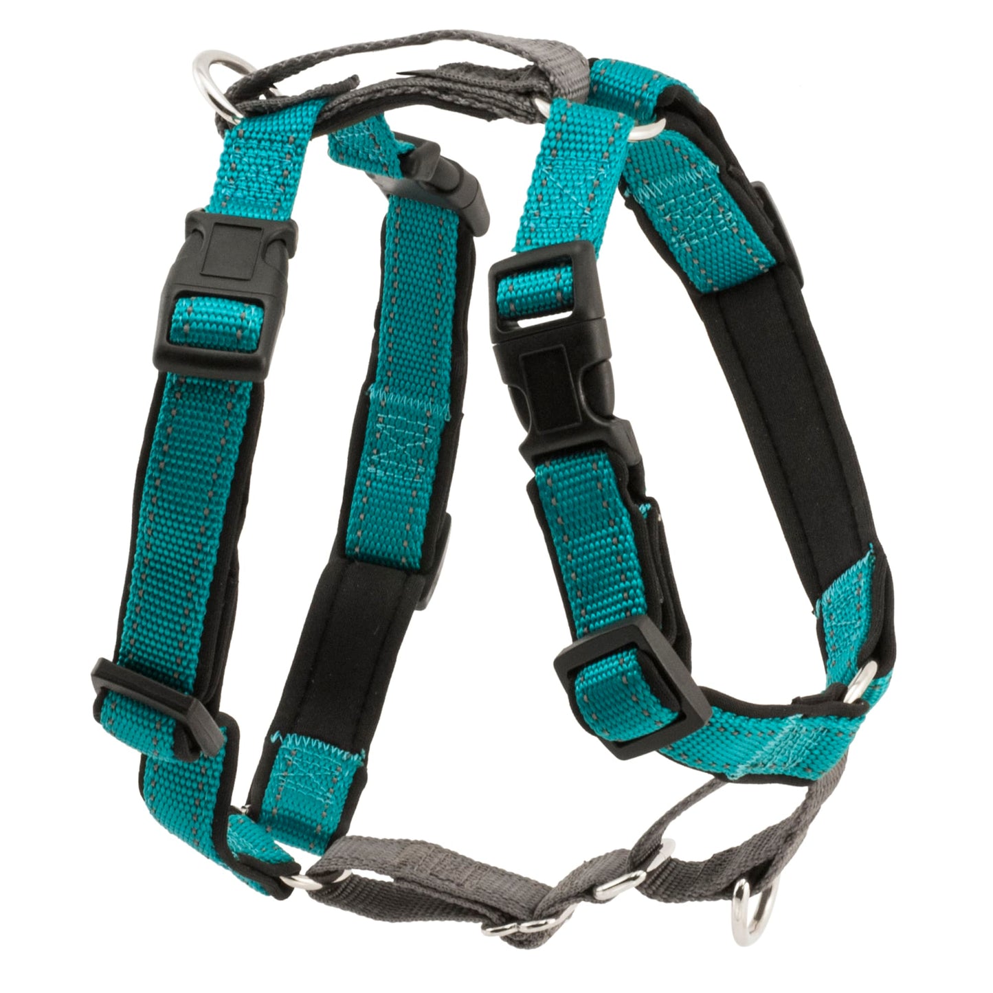 PetSafe 3 in 1 Harness Fully Adjustable No-Pull Dog Harness and Car Restraint Medium Teal