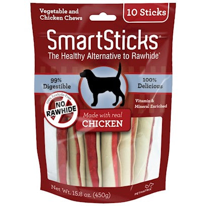 SmartBones SmartSticks with Real Chicken 10 Count Rawhide-Free Chews for Dogs