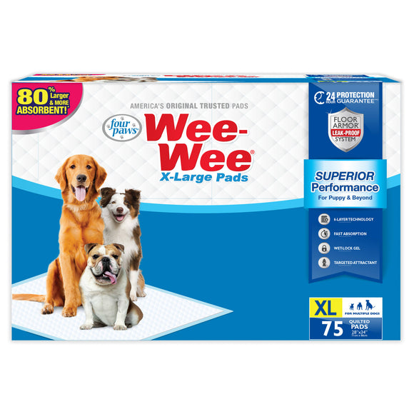 Four Paws XL Wee-Wee Pads  28 x 34 in  75 Count