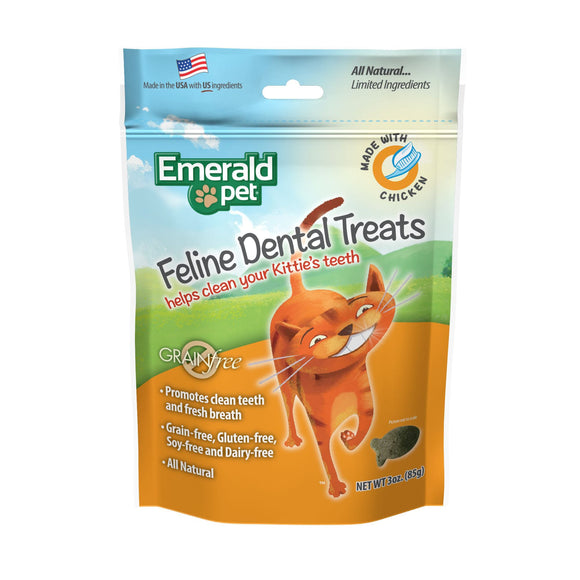 Emerald Pet Feline Dental Treats Chicken Flavor 3oz