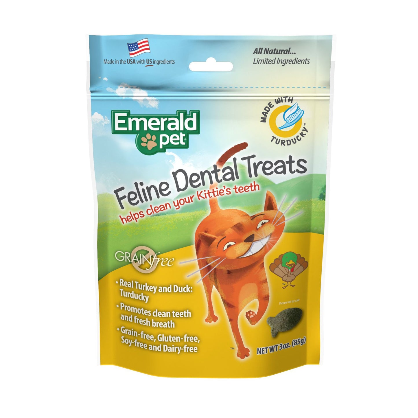 Emerald Pet Feline Dental Treats Turducky Flavor 3oz