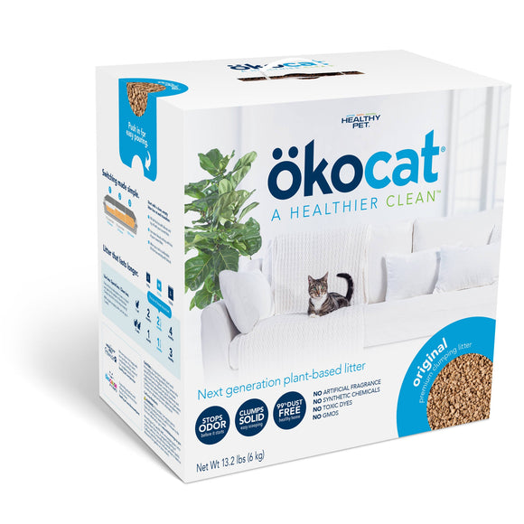 okocat Premium Original Clumping Natural Wood Cat Litter  Dust Free  12.6lb