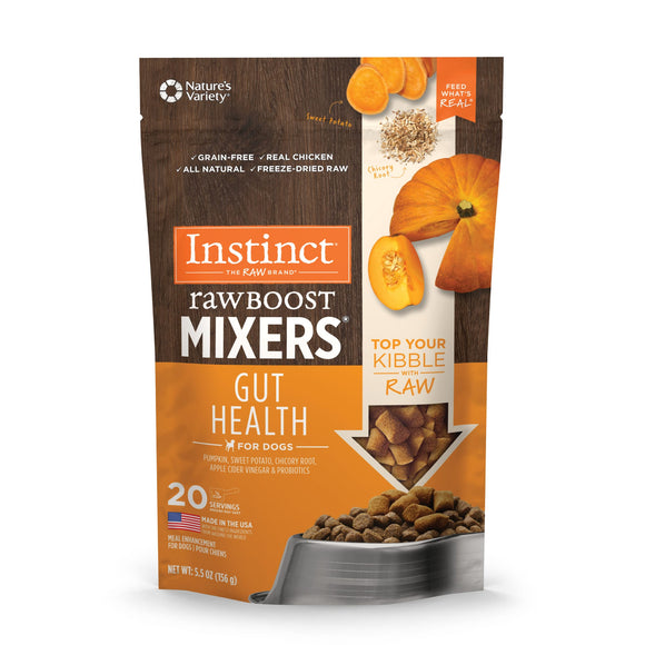 Instinct Freeze Dried Raw Boost Mixers Gut Health Grain-Free All Natural Dog Food Topper by Nature s Variety  5.5 oz. Bag