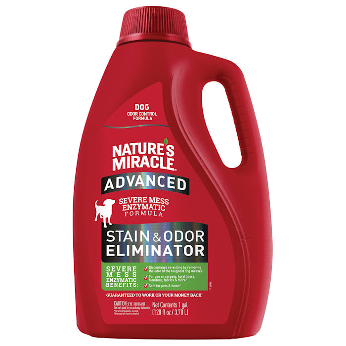 Nature’s Miracle Advanced Stain & Odor Eliminator 128 fl oz Fresh Scent Severe Mess Enzymatic Formula for Tough Pet Messes