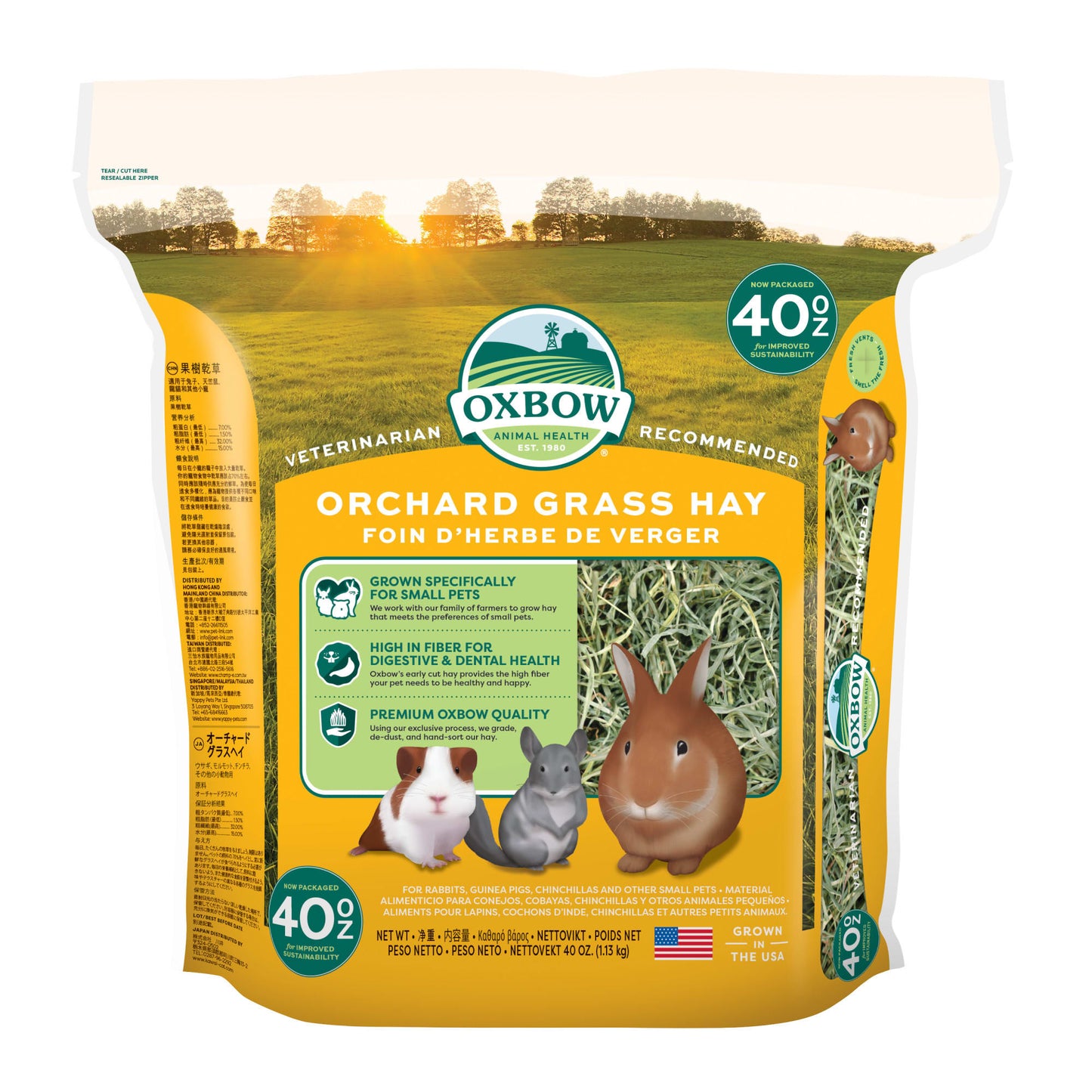 Oxbow Pet Products Orchard Grass Dry Small Animal Food, 40 oz.