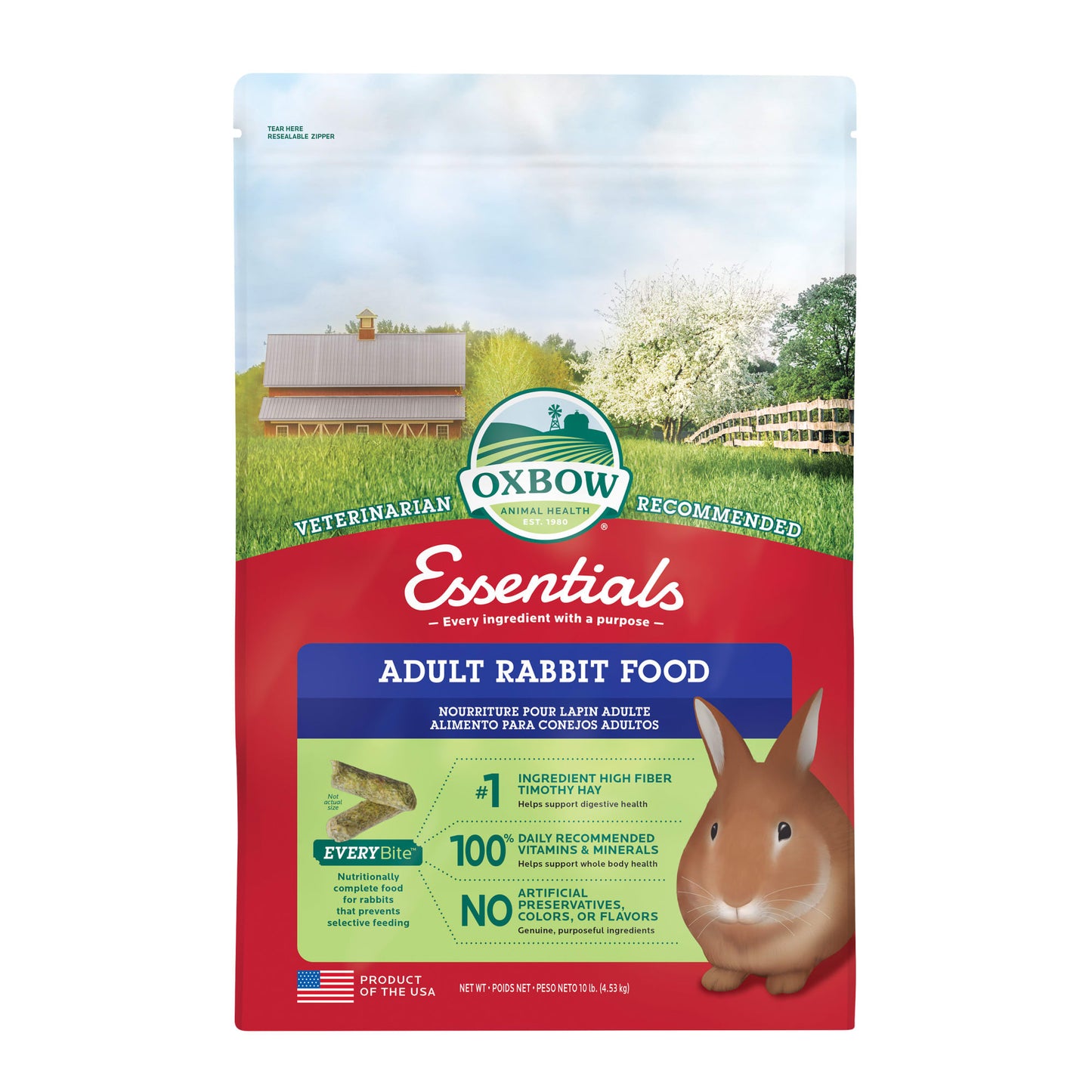 Oxbow Pet Products Essentials Adult Dry Rabbit Food 10 lbs.