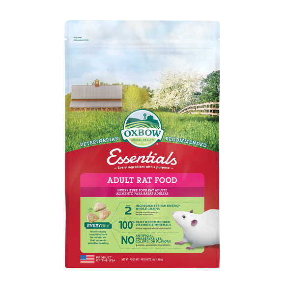 Oxbow Essentials Adult Rat Dry Food  3 lbs.
