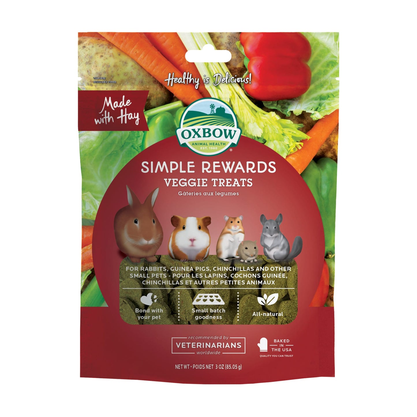 Oxbow Simple Rewards Small Animal Treats Veggie 2 oz.