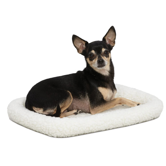 MidWest Homes For Pets Deluxe QuietTime Bolster Pet Bed & Crate Mat  Fleece  18