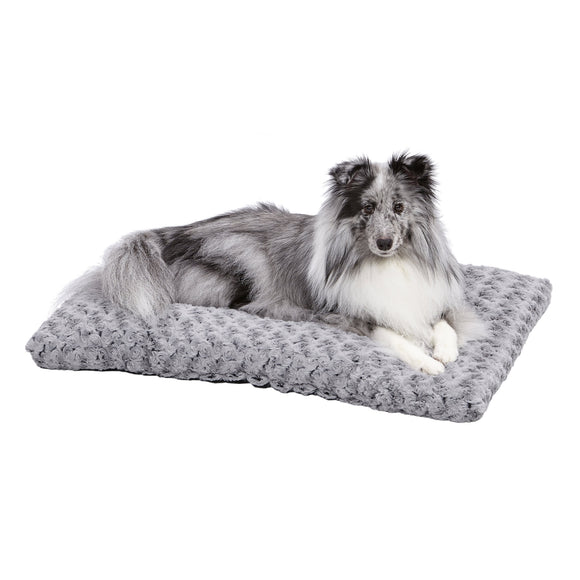 MidWest Quiet Time Dog Bed & Crate Mat  Deluxe Ombre Swirl  30   Gray