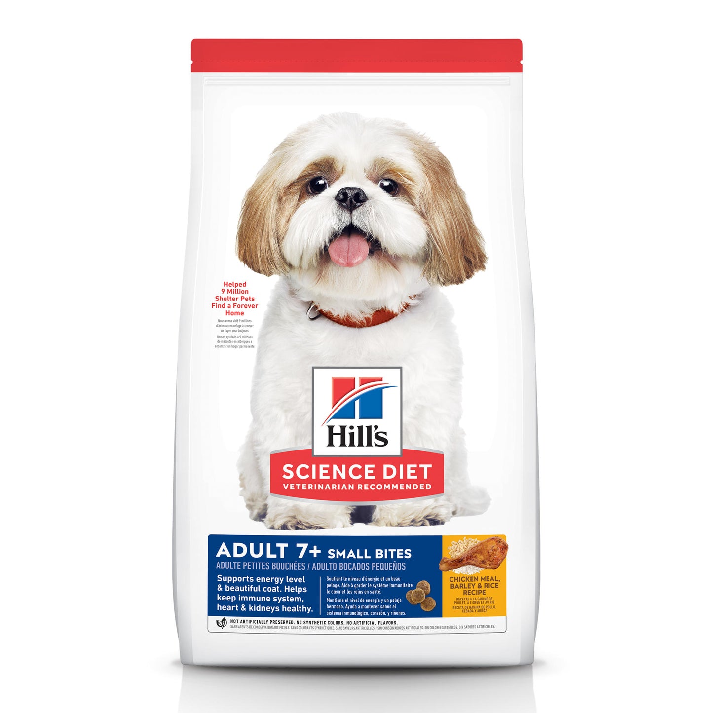 Hill's Science Diet Adult 7+ Small Bites Chicken Meal, Barley & Brown Rice Recipe Dry Dog Food, 15 lbs., Bag