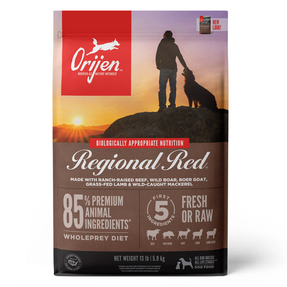 Orijen Regional Red Biologically Appropriate Red Meat & Fish Dry Dog Food, 13 lb