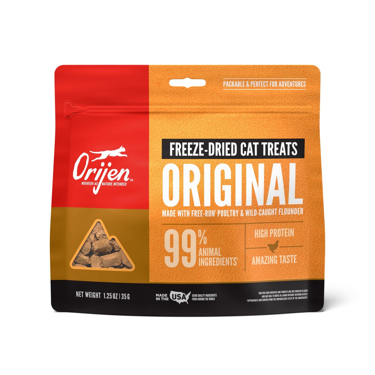 Orijen Original Biologically Appropriate Poultry & Monkfish Freeze-Dried Cat Treats 1.25 oz