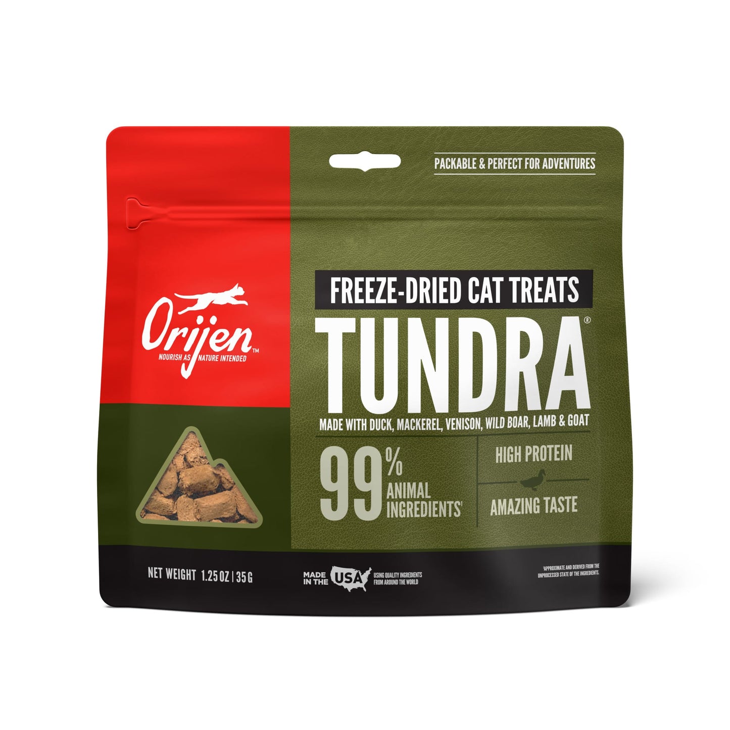 Orijen Tundra Biologically Appropriate Boar Goat Venison & Char Freeze Dried Cat Treats 1.25 oz