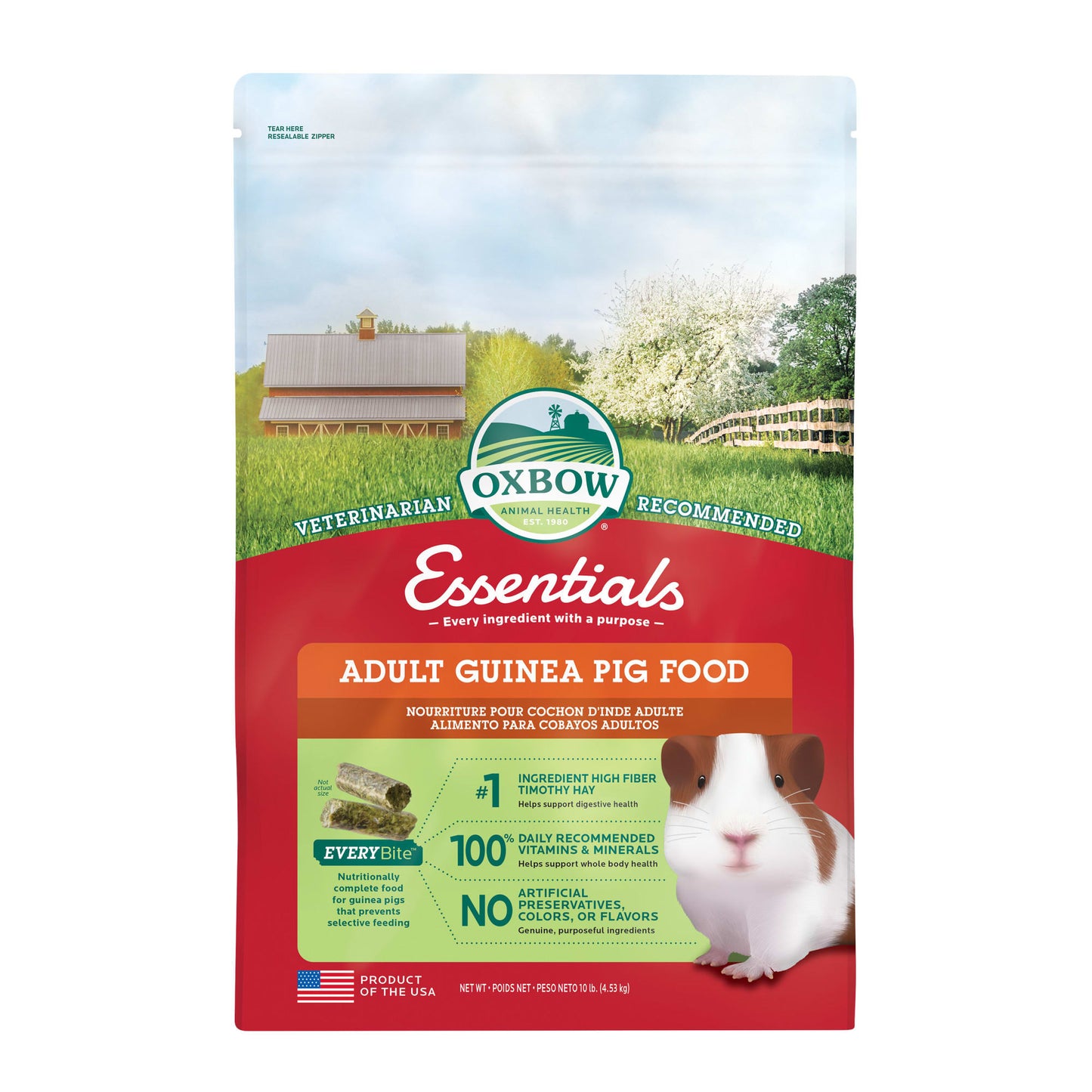 Oxbow Pet Products Essentials Cavy Cuisine Adult Guinea Pig Dry Food 10 lbs.