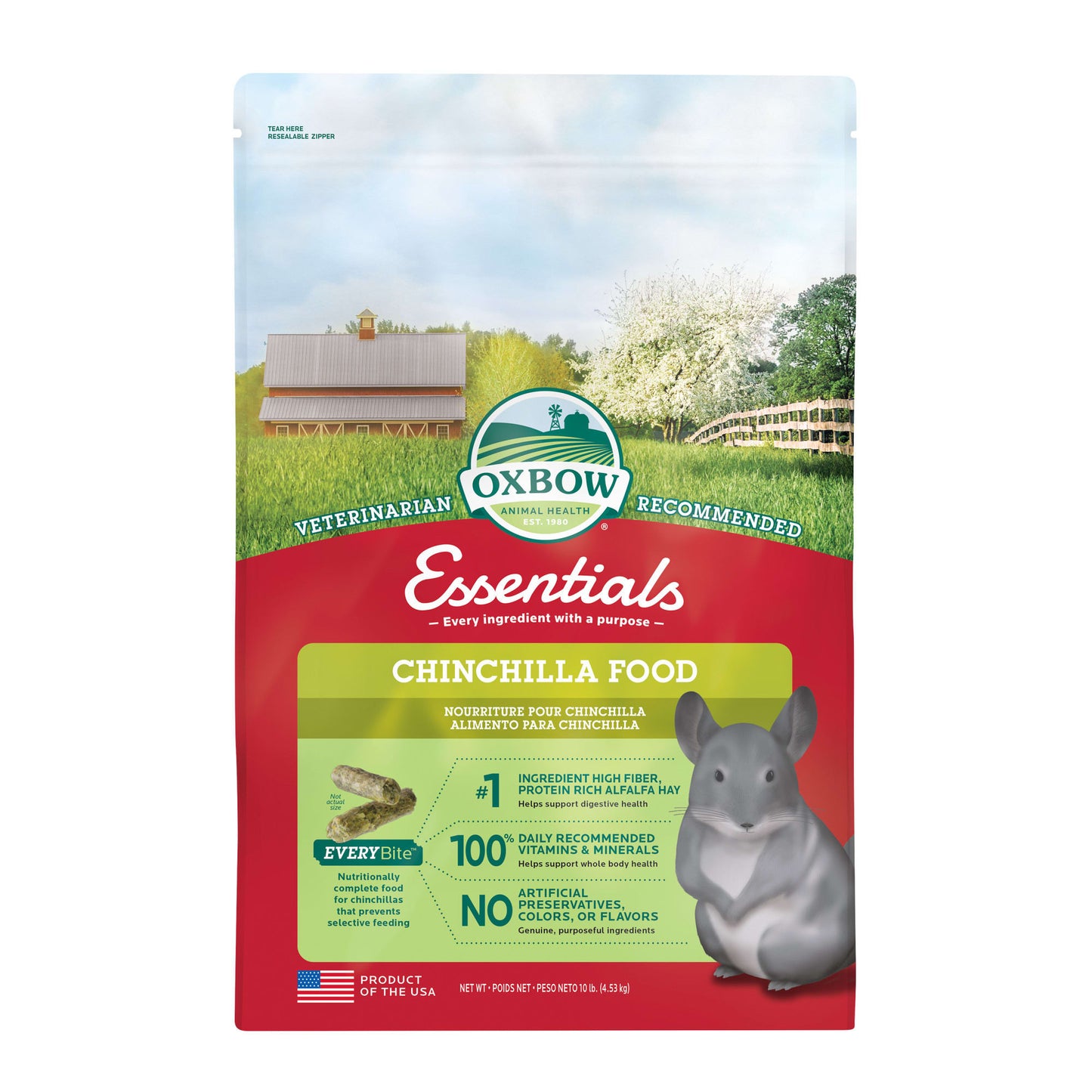 Oxbow Essentials Dry Chinchilla Food 10 lbs.