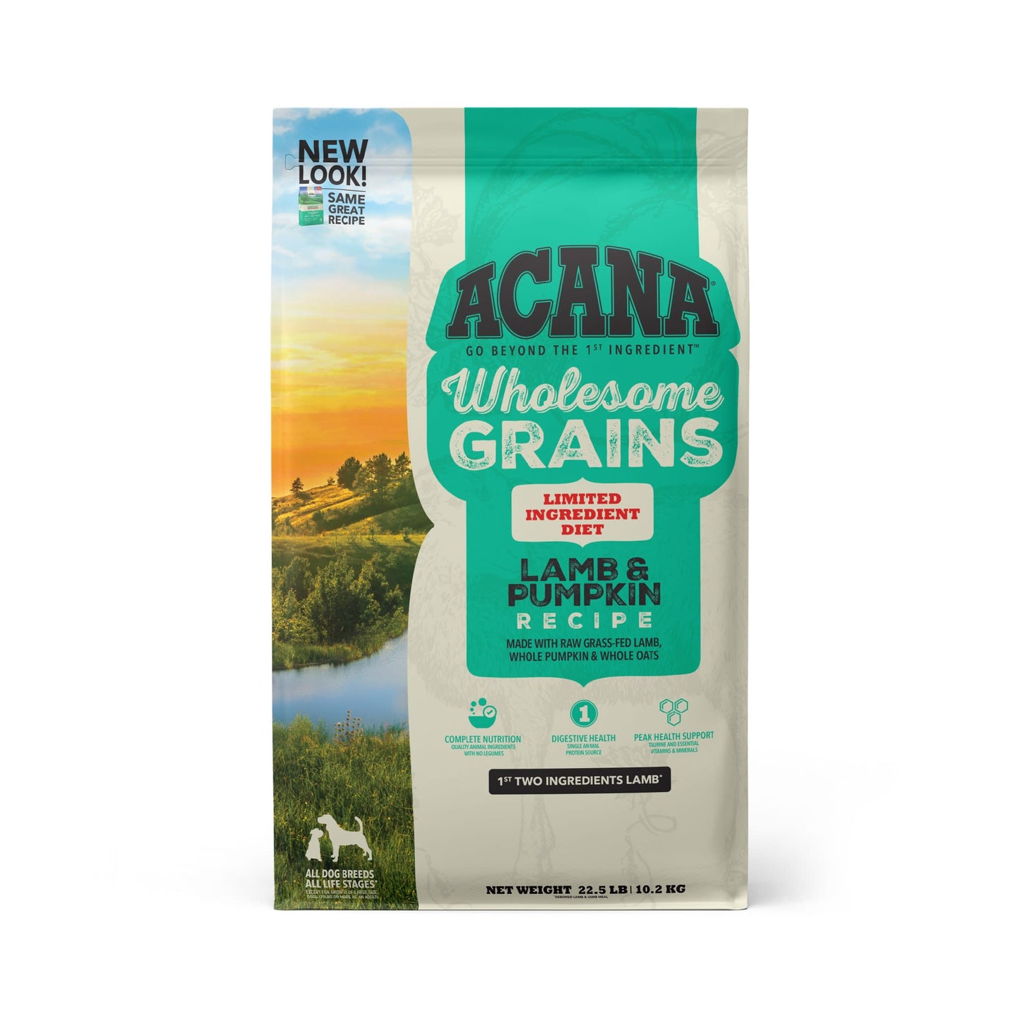 ACANA Wholesome Grains Lamb & Pumpkin Recipe Dry Dog Food, 22.5 lbs.