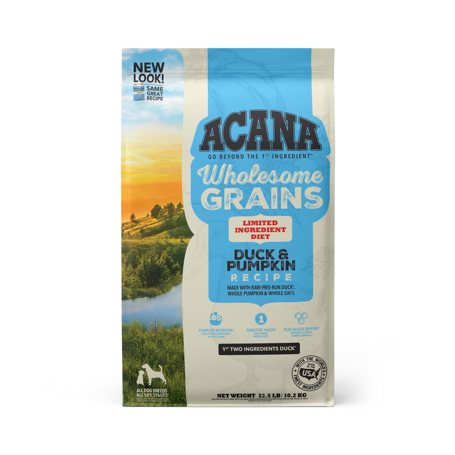 ACANA Wholesome Grains Duck & Pumpkin Recipe Dry Dog Food, 22.5 lbs.