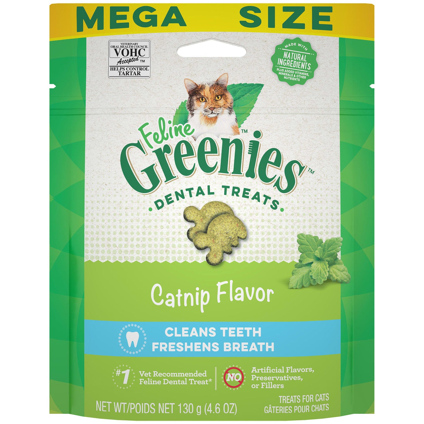 Greenies Catnip Flavor Dental & Crunchy Treat for Cat 4.6 oz.