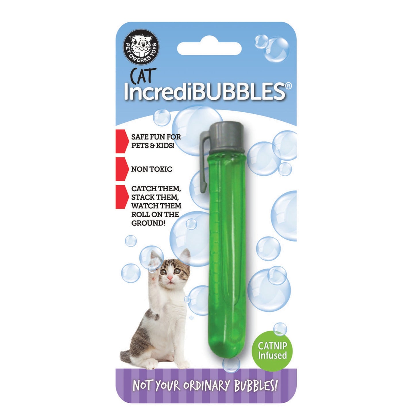 Pet Qwerks Kitty Incredibubbles Cat Toy Catnip Flavor 25ml