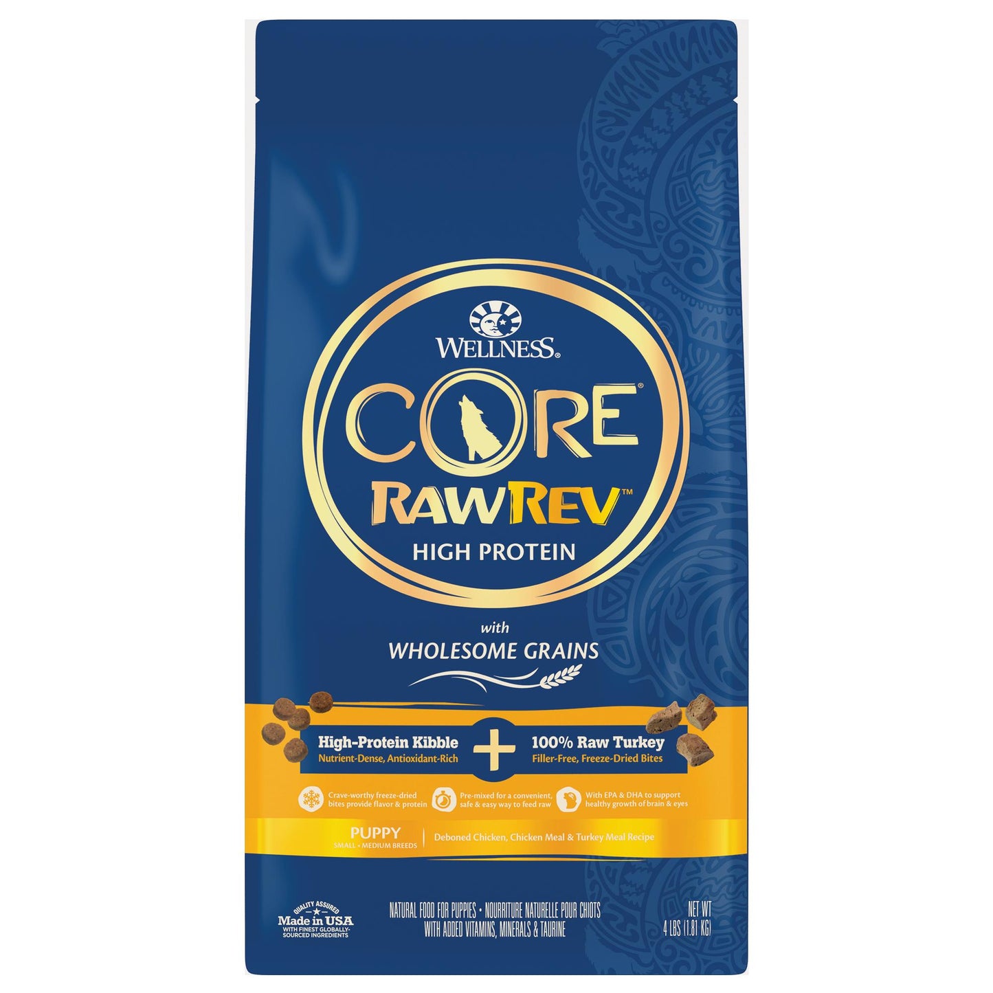 Wellness CORE RawRev Wholesome Grains Puppy Recipe 4 Pound Bag