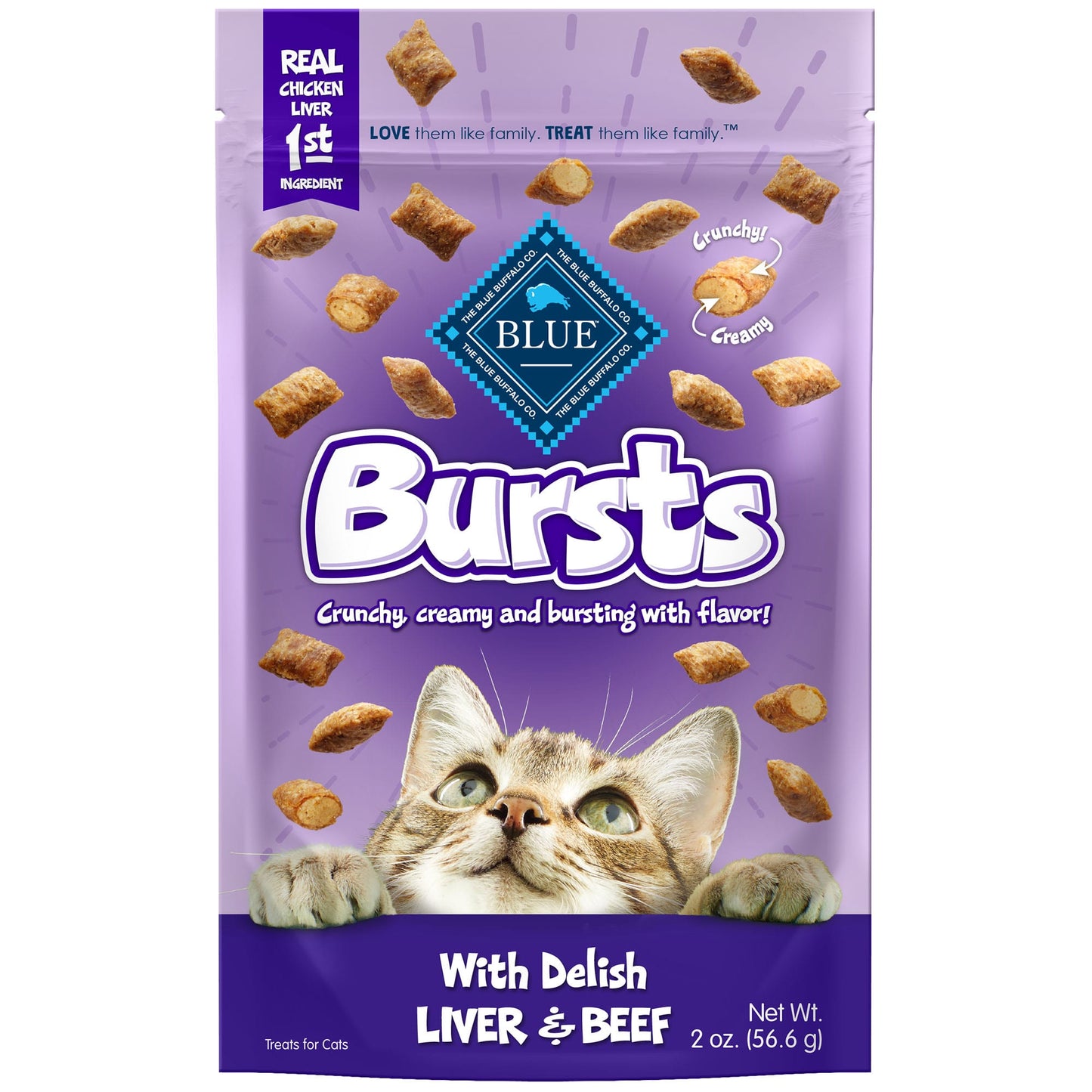 Blue Buffalo Bursts Feline Chicken Liver and Beef Flavour Cat Treats 2 oz.