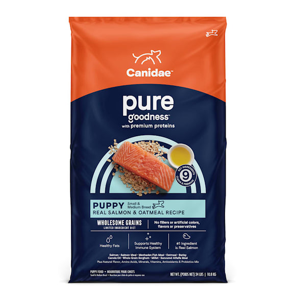 Canidae Pure Puppy Real Salmon & Oatmeal Recipe Dry Food, 24 lbs.