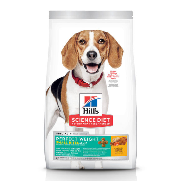 Hill's Science Diet Adult Perfect Weight Small Bites Chicken Recipe Dry Dog Food, 4 lbs., Bag