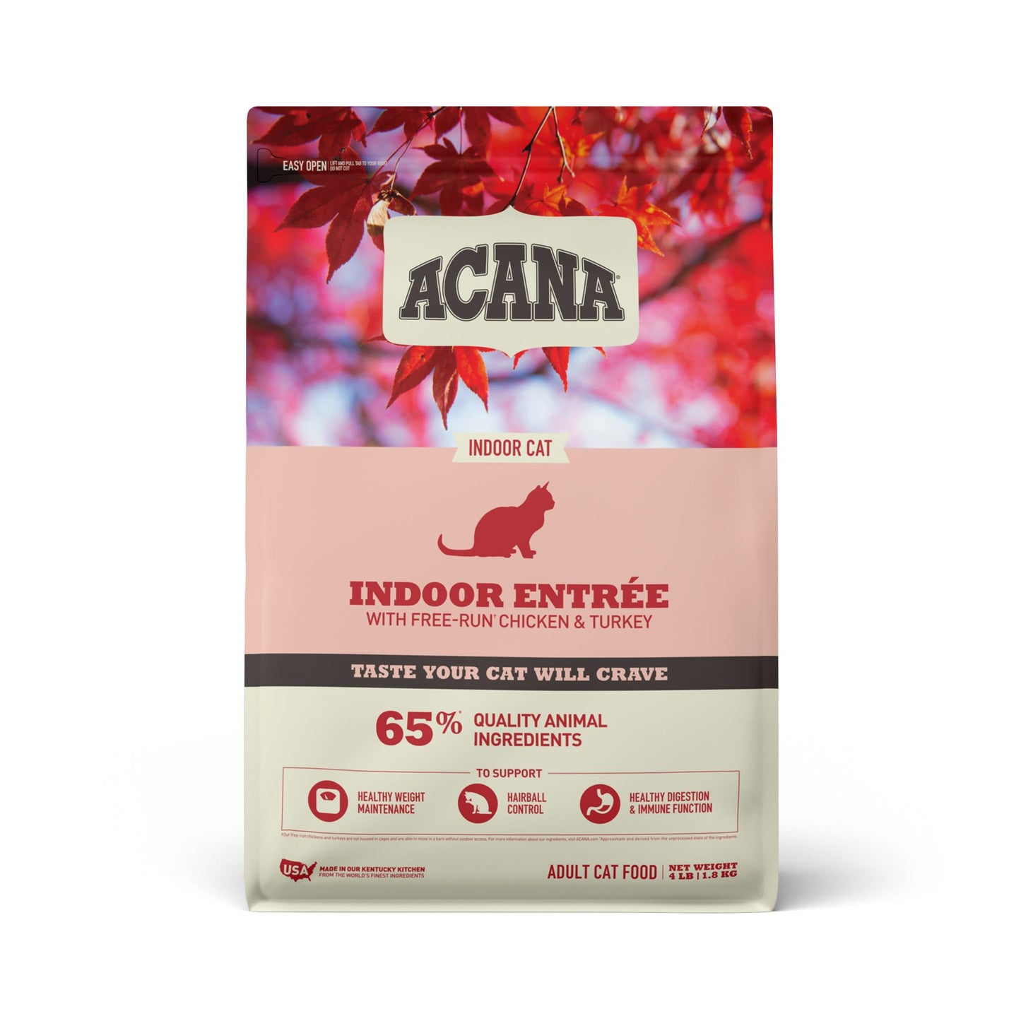 Acana Dry Cat Food for Indoor Cats Indoor Entrée Chicken Turkey Whole Herring and Rabbit 4lb