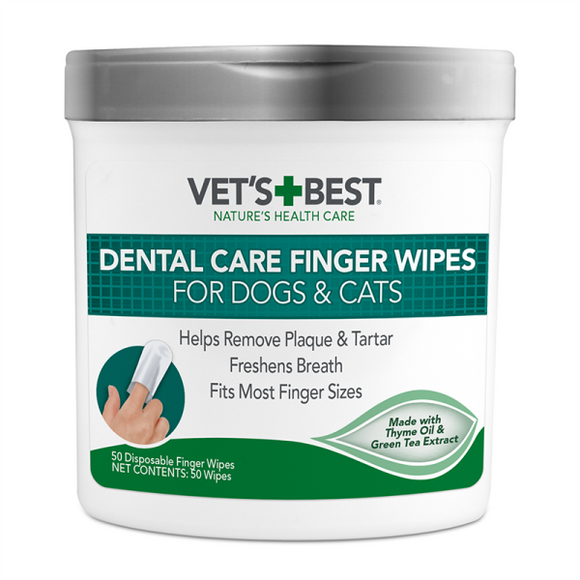 Vet's Best Dental Care Finger Wipes 50 ct