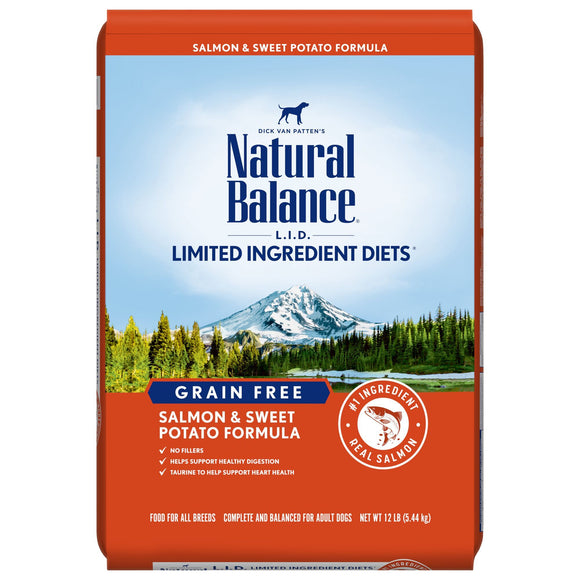 Natural Balance L.I.D. Limited Ingredient Diets Salmon & Sweet Potato Formula Dry Dog Food  12 Pounds