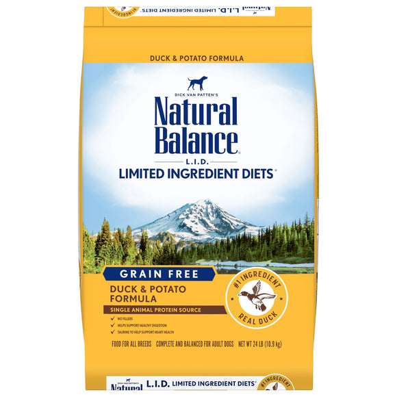 Natural Balance L.I.D. Limited Ingredient Diets Duck & Potato Formula Dry Dog Food  22 Pounds