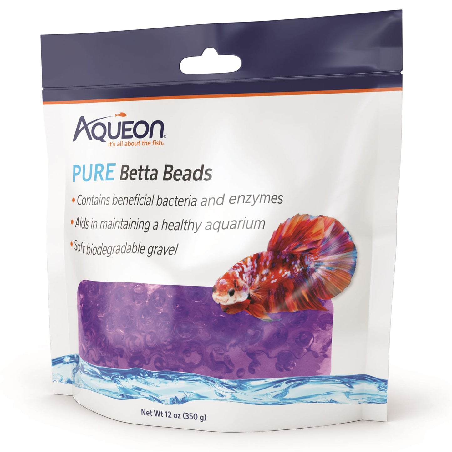 Aqueon PURE Betta Beads, Purple, 12oz Bag