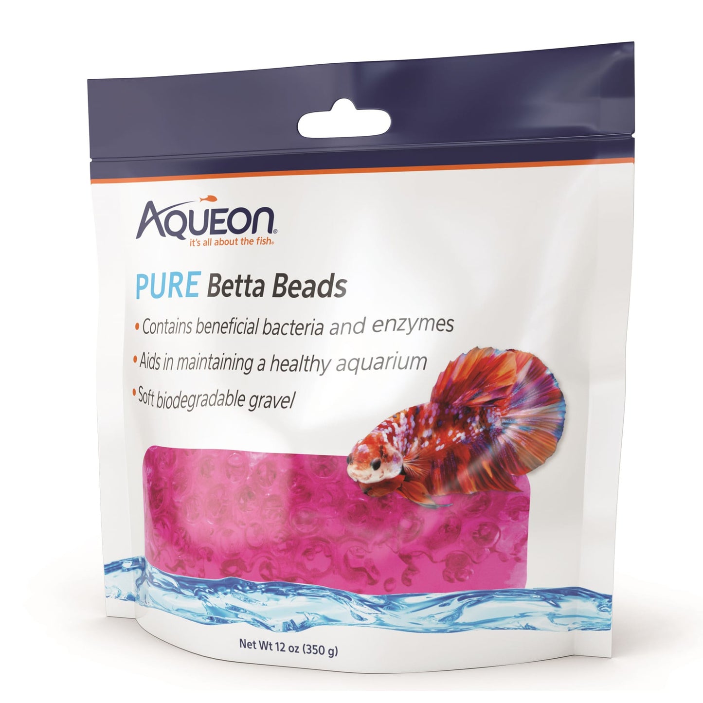 Aqueon PURE Betta Beads, Pink, 12oz Bag