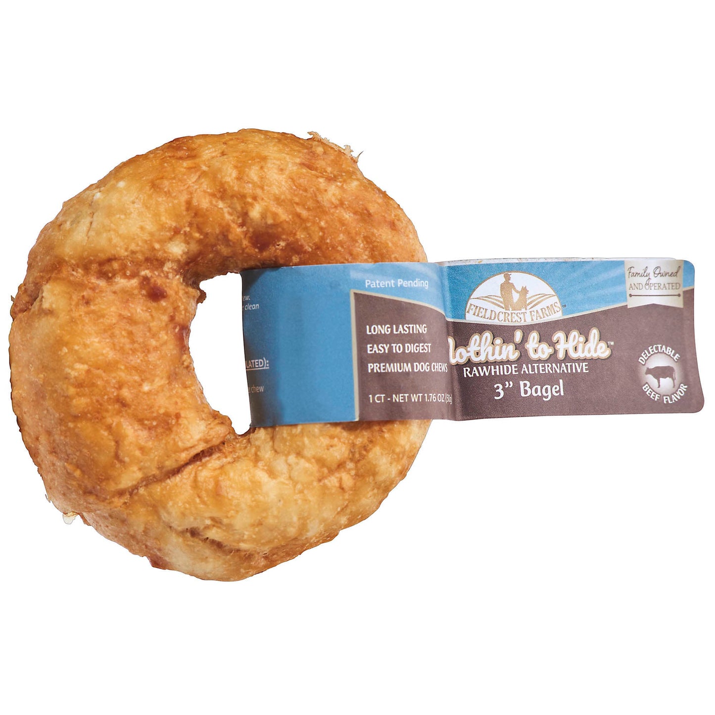 Fieldcrest Farms Nothin' to Hide 3 Bagel Beef Flavored Dog Chew