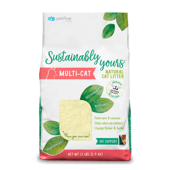 Sustainably Yours Multi-Cat From Corn & Cassava Natural Cat Litter 13lb