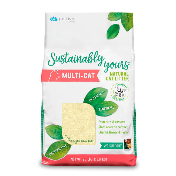 Sustainably Yours Multi-Cat From Corn & Cassava Natural Cat Litter 26lb