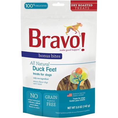 Bravo Treat for Dogs and Cats, 5-Ounces, Dry Roasted Duck