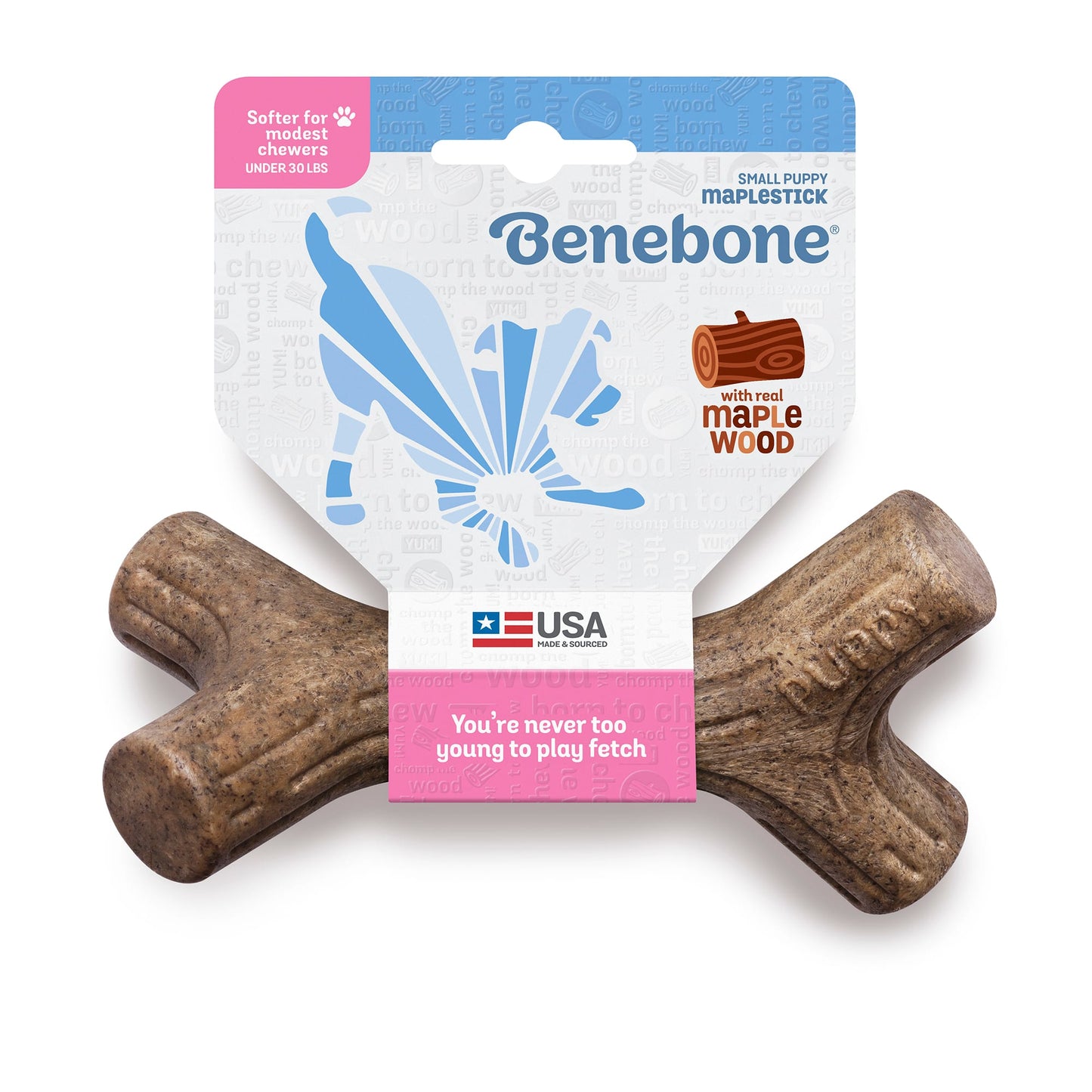 Benebone Puppy Maplestick Dog Chew Toy Softer for Modest Chewers Small